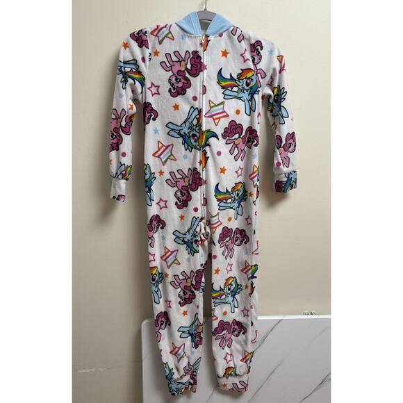 My Little Pony Fleece Pajamas Size 8 Girls Flame Resistant One Piece Zip Up - Picture 1 of 7